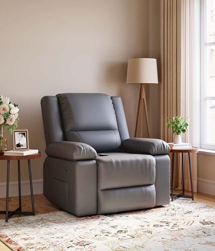 GarveeHome Power Lift Recliner Chair with Heat and Massage, Faux PU, for Elderly I162