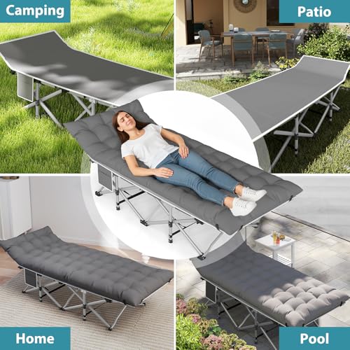 Folding Camping Cot for Adults, Heavy Duty with Carry Bag, Portable Outdoor Travel Cot E9127