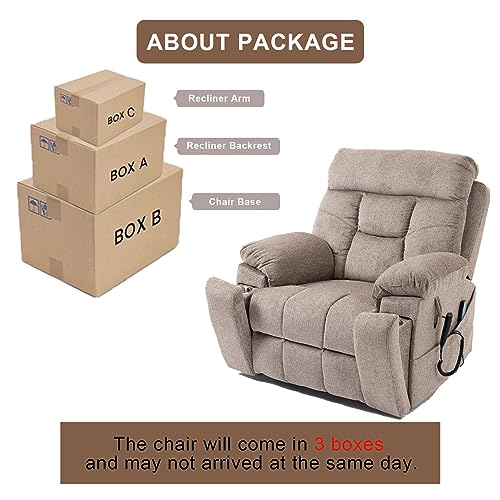 Power Lift Chair Recliner with Massage and Heat for Adults, Dual Motor H2507