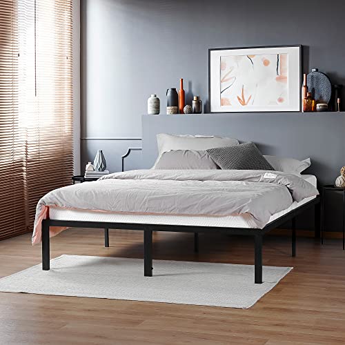 PrimaSleep 18 Inch Heavy Duty Steel Slat Bed Frame, Full, Black P73898