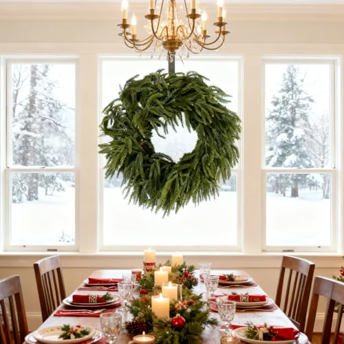 Soft Touch Green Norfolk Pine Christmas Wreath for Front Door E810109