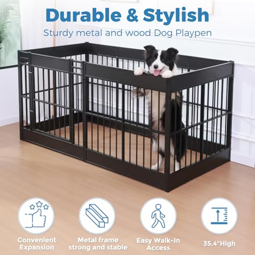 Dog Playpen 31.5" Indoor Heavy Duty Furniture Style Puppy Pen K408