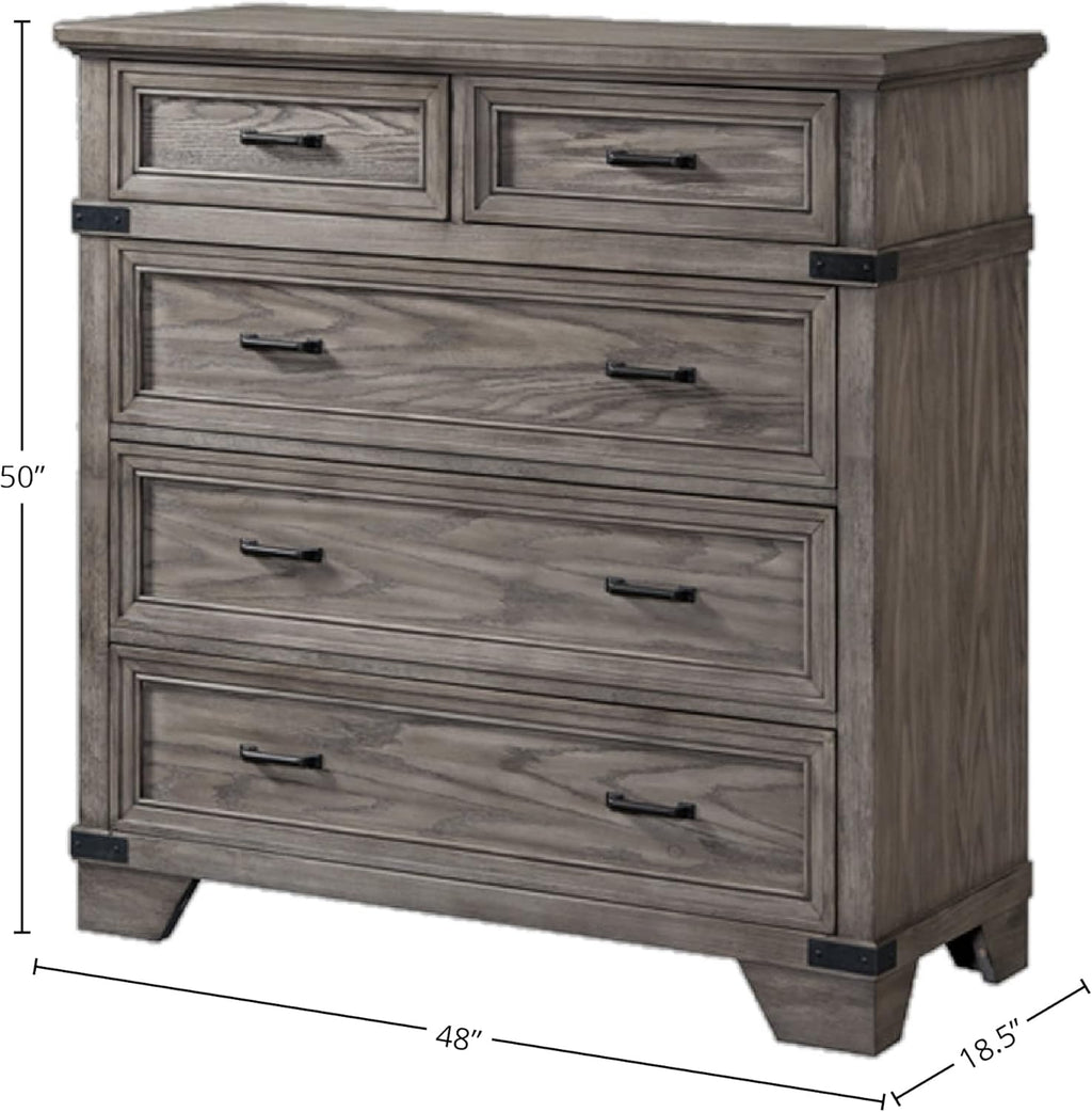 Forge Chest with 5 Drawers, Brushed Steel Dresser O4863