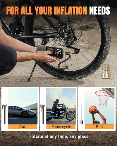Portable Tire Inflator Air Compressor 150PSI Cordless with Pressure Gauge N1040