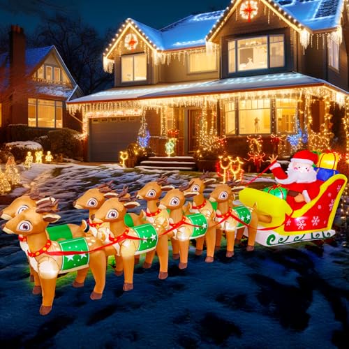 14 FT Christmas Inflatables Santa Claus Outdoor Decoration with LED Lights T4407