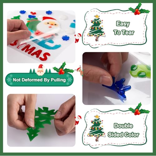 Christmas Window Clings Gel Snowflake Snowman 6-Piece Set F295752