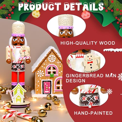 Gingerbread Nutcracker Figure 14 Inch Christmas Wooden Decor K36734