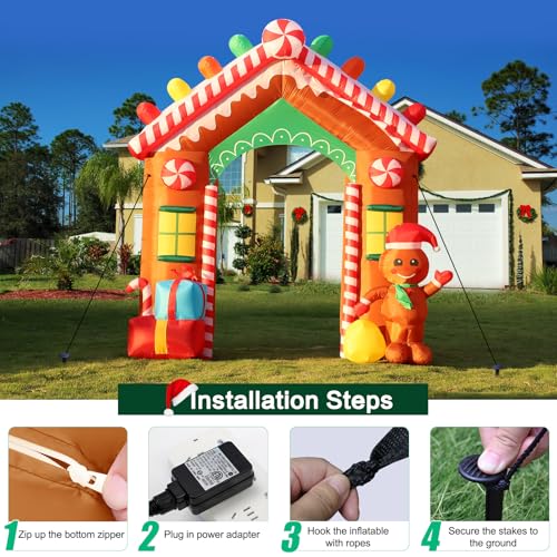 7 FT Christmas Inflatable Santa Claus with LED Lights Indoor Outdoor Decoration F5780
