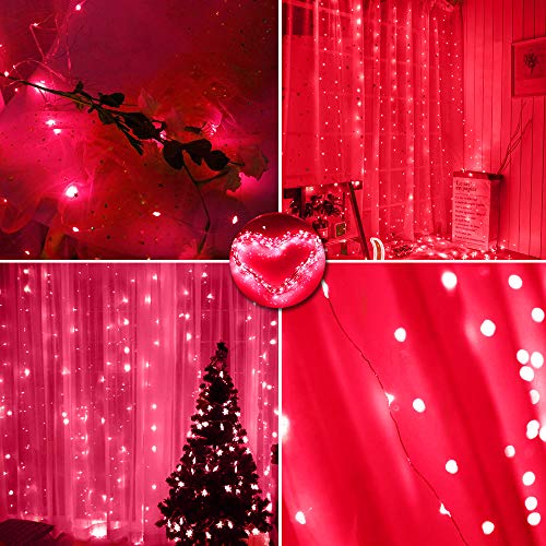 300 LED Curtain Christmas String Lights with Remote Control USB Power for Bedroom Home Decor K9828