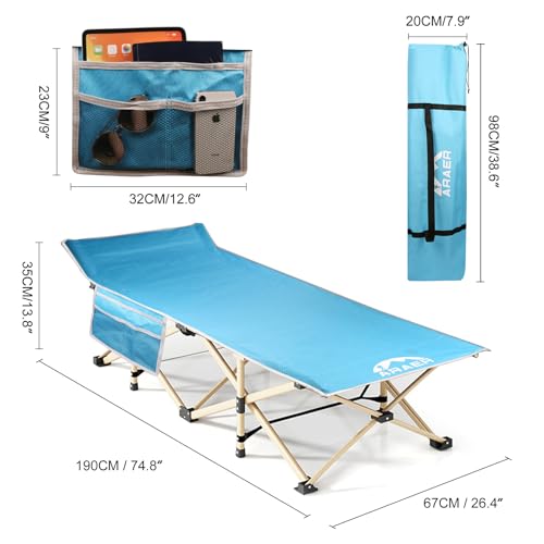 Camping Cot with Mattress, Portable Folding Bed with Carry Bag for Adults C4766
