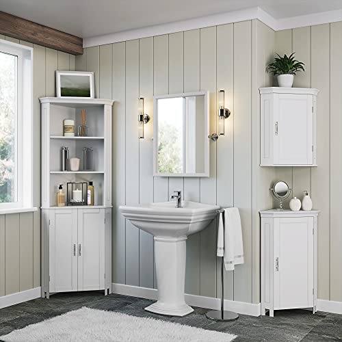 RiverRidge Somerset Corner Storage Wall Cabinet, White Q976