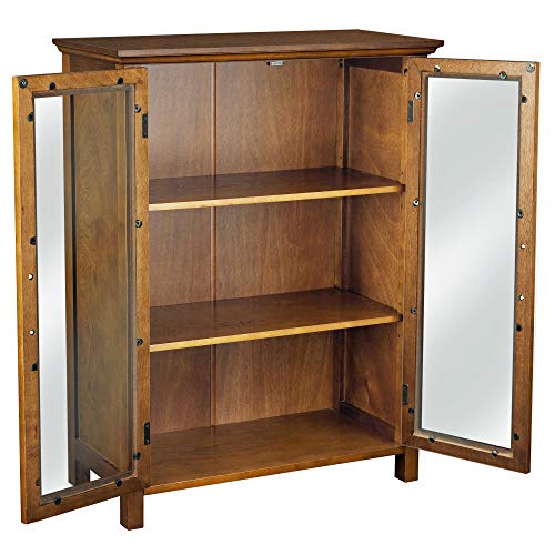 Teamson Home Avery Wooden Freestanding Floor Cabinet with 2 Adjustable Shelves, Oiled Oak C453