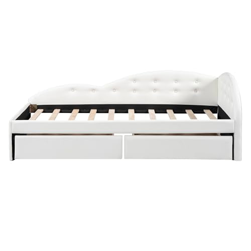 Velvet Upholstered Twin Daybed with Storage Drawers, Gray L64937
