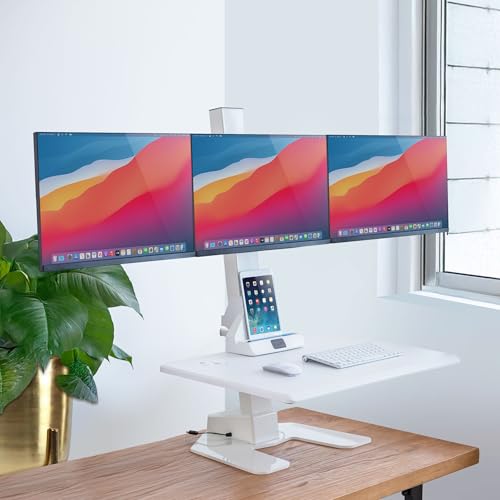 Mount-It! Electric Standing Desk Converter - Motorized Sit-Stand Desk Riser with Monitor Mount, 32" V46023