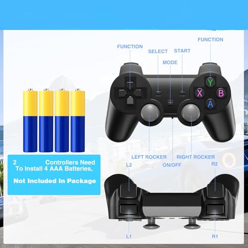 Retro Gaming Console 4K HD Game Stick with 128+256G TF Cards and Dual Controllers X778