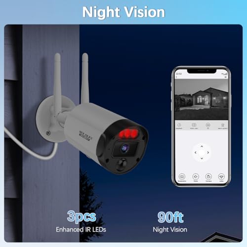 5MP Outdoor Wireless Security Camera System with Night Vision I837239