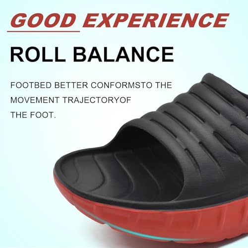 KuaiLu Men's Recovery Sandals Orthotic Cushion Open Toe Sport Slides D332788