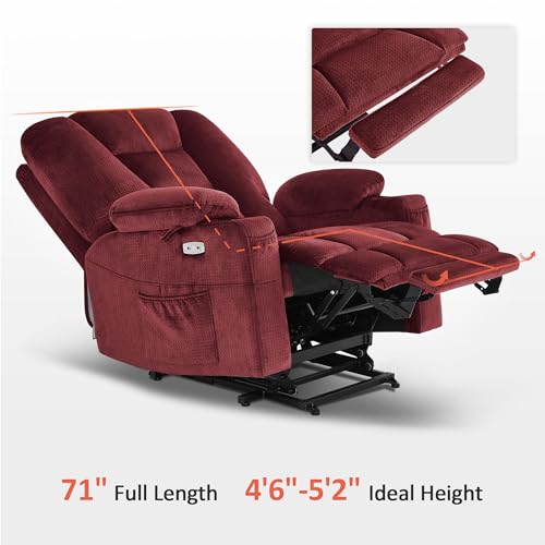 MCombo Small Power Lift Recliner Chair with Massage and Heat, Brown N356790