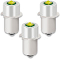 3 Pack LED Flashlight Bulb P13.5S PR2 LED Bulb Conversion Kit 3W 3V 4.5V 6V White Upgrade Replacement Set for 2-4C&D Cell Bulbs Torch Lantern Tooling Craftsman Lamp Bright and Efficient