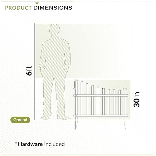 Zippity Ashley Corner Vinyl Picket Fence, 30in H x 40in W, 2 Panels, White N24152