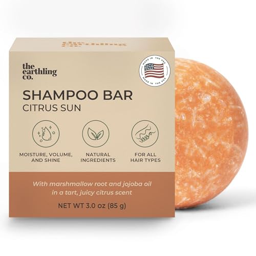 The Earthling Co. Shampoo Bar - Promote Hair Growth, Strengthen & Volumize All Hair Types - Paraben & Sulfate Free formula with Natural, Vegan Ingredients for Dry Hair (Simple Fresh, 3 oz)