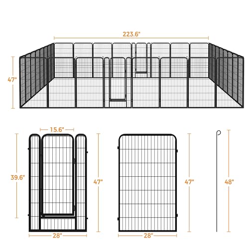 Yaheetech Dog Playpen Outdoor 40 Inch 8 Panels Metal Pet Fence I4784