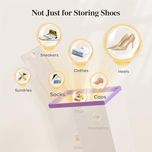 Kuject X-Large Clear Plastic Stackable Shoe Storage Boxes, 12 Pack, Blue Y142131