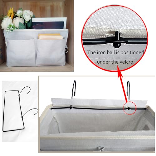 Bedside Caddy Hanging Storage Organizer for Bunk and Hospital Beds, Grey Q16610