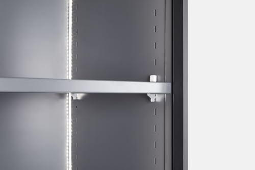 Display Cabinet with Light Strips, 5 Shelves, Glass Door, Floor Standing V67780