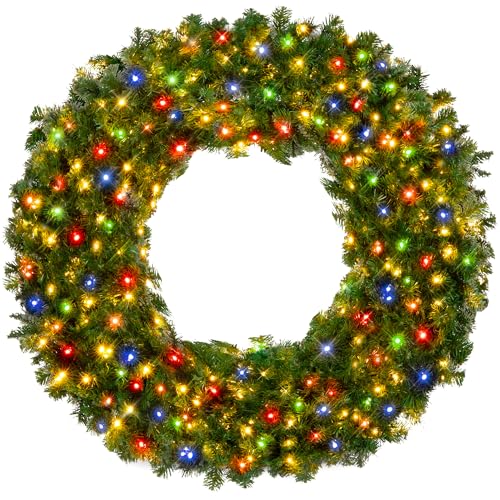 Best Choice Products 60in Pre-Lit Fir Christmas Wreath with 300 LED Lights E577048