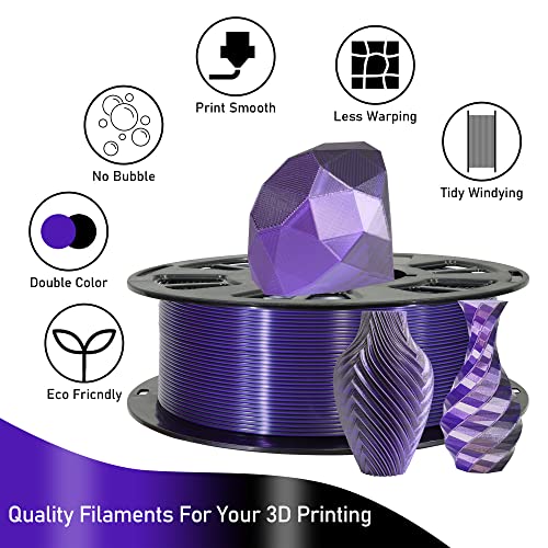 MIKA3D Bicolor Silk PLA 3D Printer Filament Bundle, 1.75mm, 6 Spools V5573