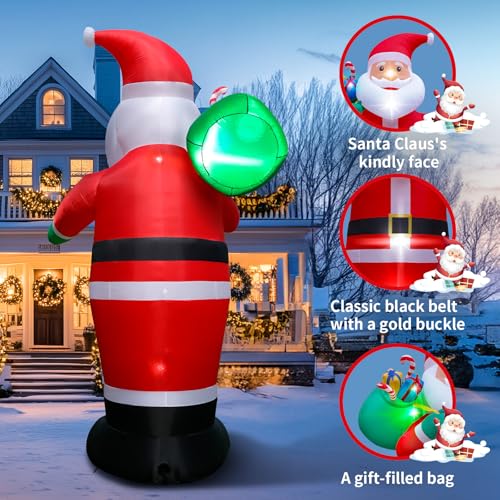 14FT Christmas Inflatable Santa Claus Outdoor Yard Decorations with LED Lights S7265