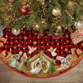AVOIN colorlife Buffalo Plaid Christmas Tree Skirt 48 Inch, Winter Holiday Tree Decoration
