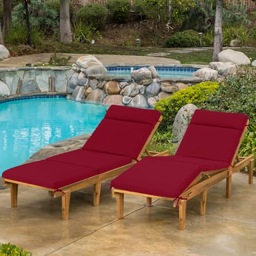 Chaise Lounge Cushion 72x21x3 Inch Set of 2 Outdoor Patio Cream B783089