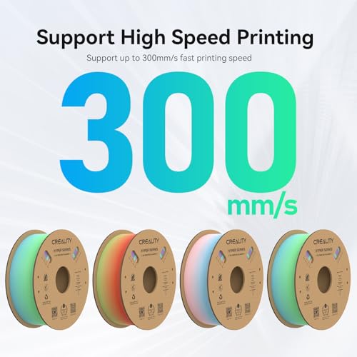 Creality Hyper PLA Filament 1.75mm High Speed 3D Printer Filament, 4 Pack 1kg Spool, Black & White K3786