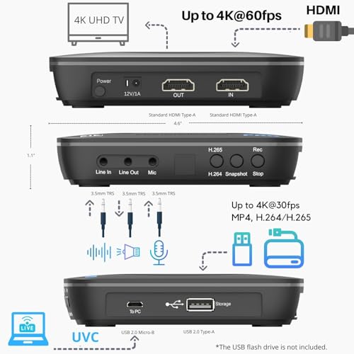 UHD Pro 4K Video Recorder HDMI Capture DVR with H.265 Codec G628