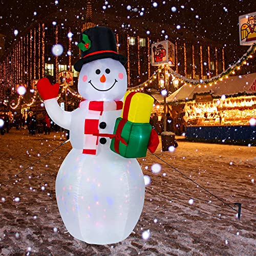 COOLWUFAN 6 FT Christmas Inflatables Santa Claus with Gifts Bag, LED Lights Outdoor Yard Decoration T979
