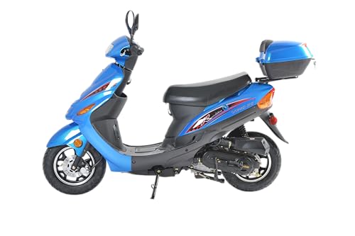 HHH Upgraded 49cc Gas Street Legal Scooter Moped with Matching Trunk I775