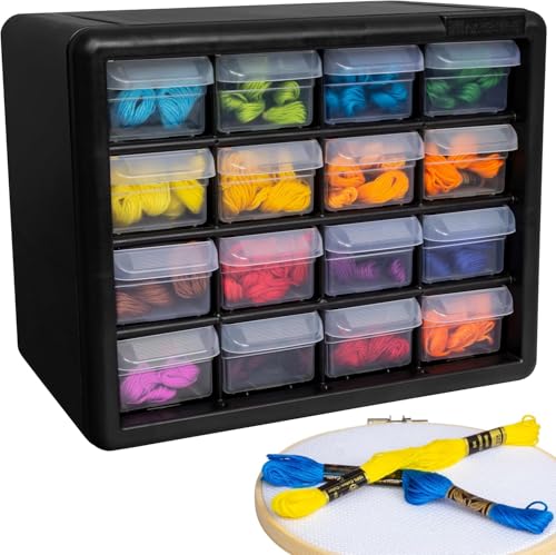 Akro-Mils 24-Drawer Plastic Storage Cabinet, Black B1232