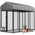 Large Outdoor Dog Kennel with Roof Cover Heavy Duty Welded Wire Steel Dog Pen B5629
