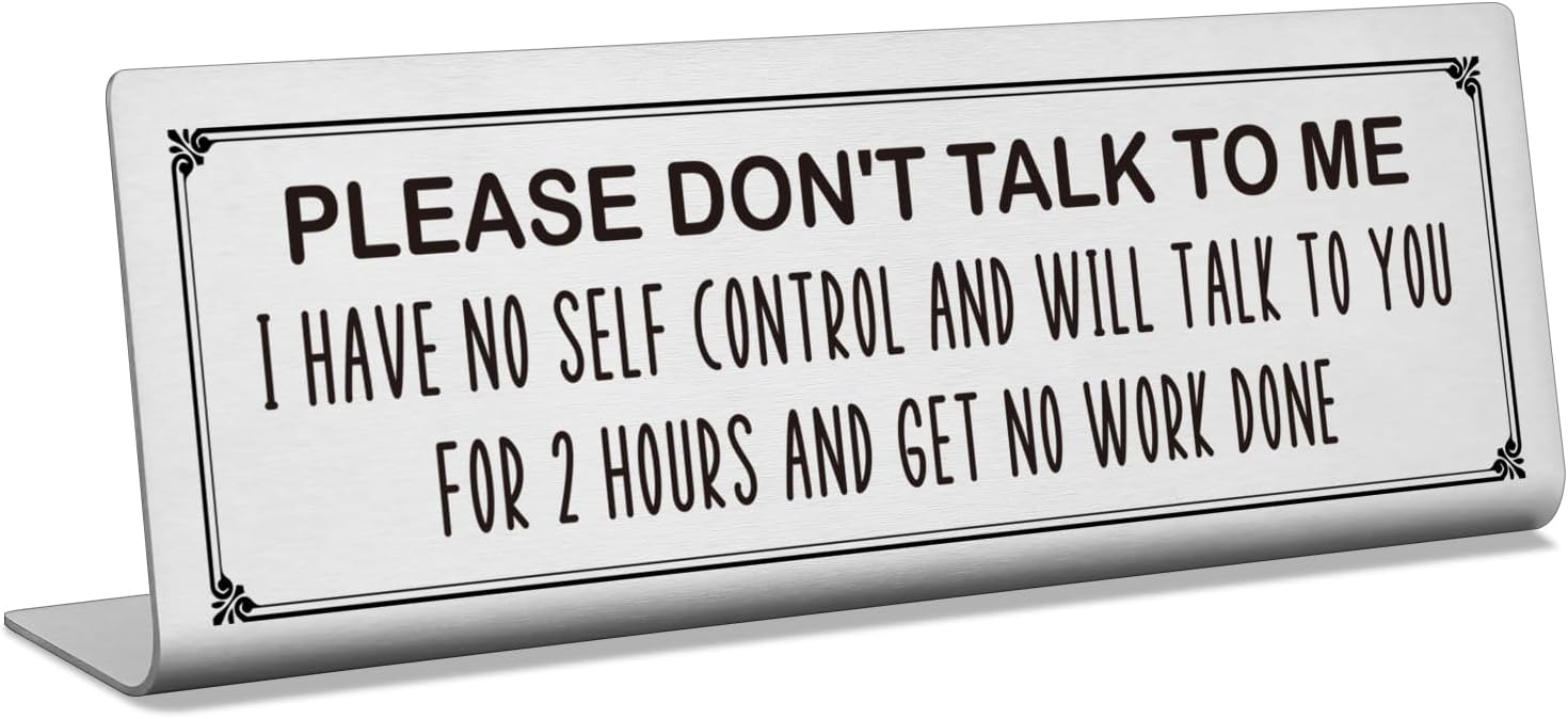 Funny Office Decor Signs for Cubicle Decor or Desk Decorations, Work Decorations Office Desk Accessories, Work Humor Gifts for Women Men, DSG144