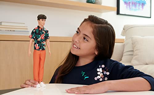 Barbie Fashionistas Ken Doll #184 with Hawaiian Shirt and Orange Pants F4234
