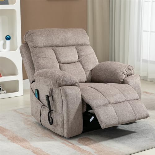 Lift Chair Recliner with Massage and Heat, Heavy Duty for Seniors, Brown V12888