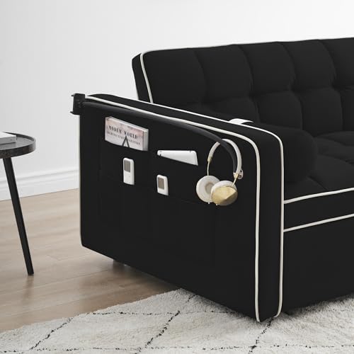 LUMISOL Convertible Couch with Pullout Bed, 3 in 1 Sleeper Sofa, Beige K346039