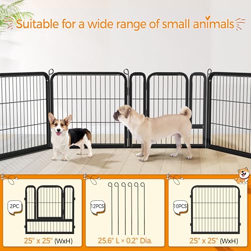 Yaheetech Dog Playpen Outdoor 40 Inch 8 Panels Metal Pet Fence I4784