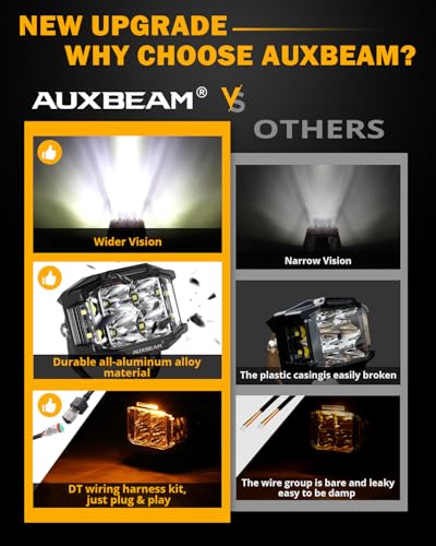 Auxbeam V-MAX Series 72W LED Pod Driving Lights with Amber DRL M188641