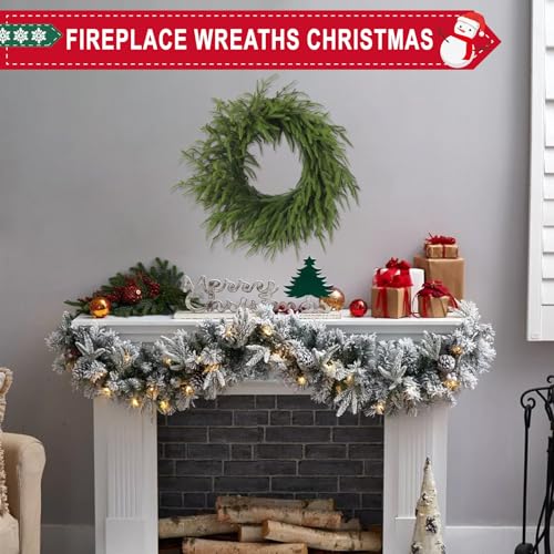 26 Inch Christmas Wreath with Red Berry Artificial Pine Cedar Front Door Decor D349135