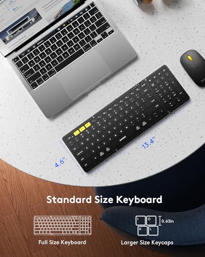 Samsers Foldable Bluetooth Keyboard and Mouse Combo, 2.4G + BT5.0, USB-C Rechargeable, for Windows Android iOS Mac OS N54454