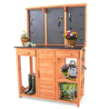 Outdoor Wooden Potting Bench with Storage Drawer and Pegboard B4343