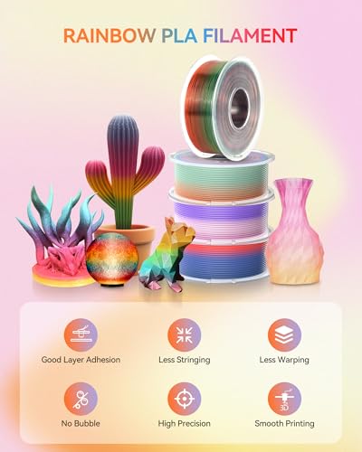 PLA 3D Printer Filament 1.75mm, 8 Spools, 2kg, Multi-Color B3949